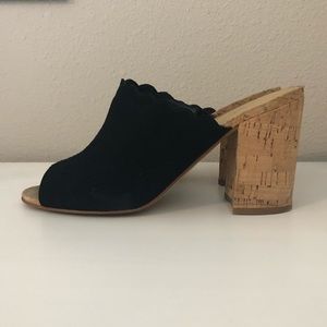 Marc Fisher Pomme Mule Scalloped Cork Heel